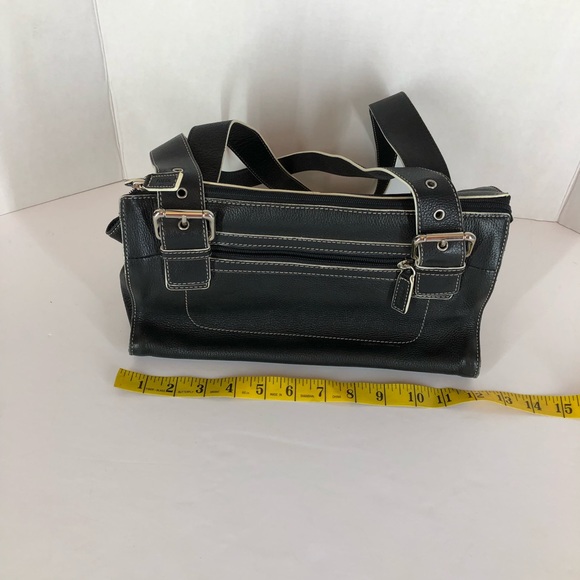 Fossil Black Pebble Leather 2 Strap Shoulder Bag - Picture 2 of 7